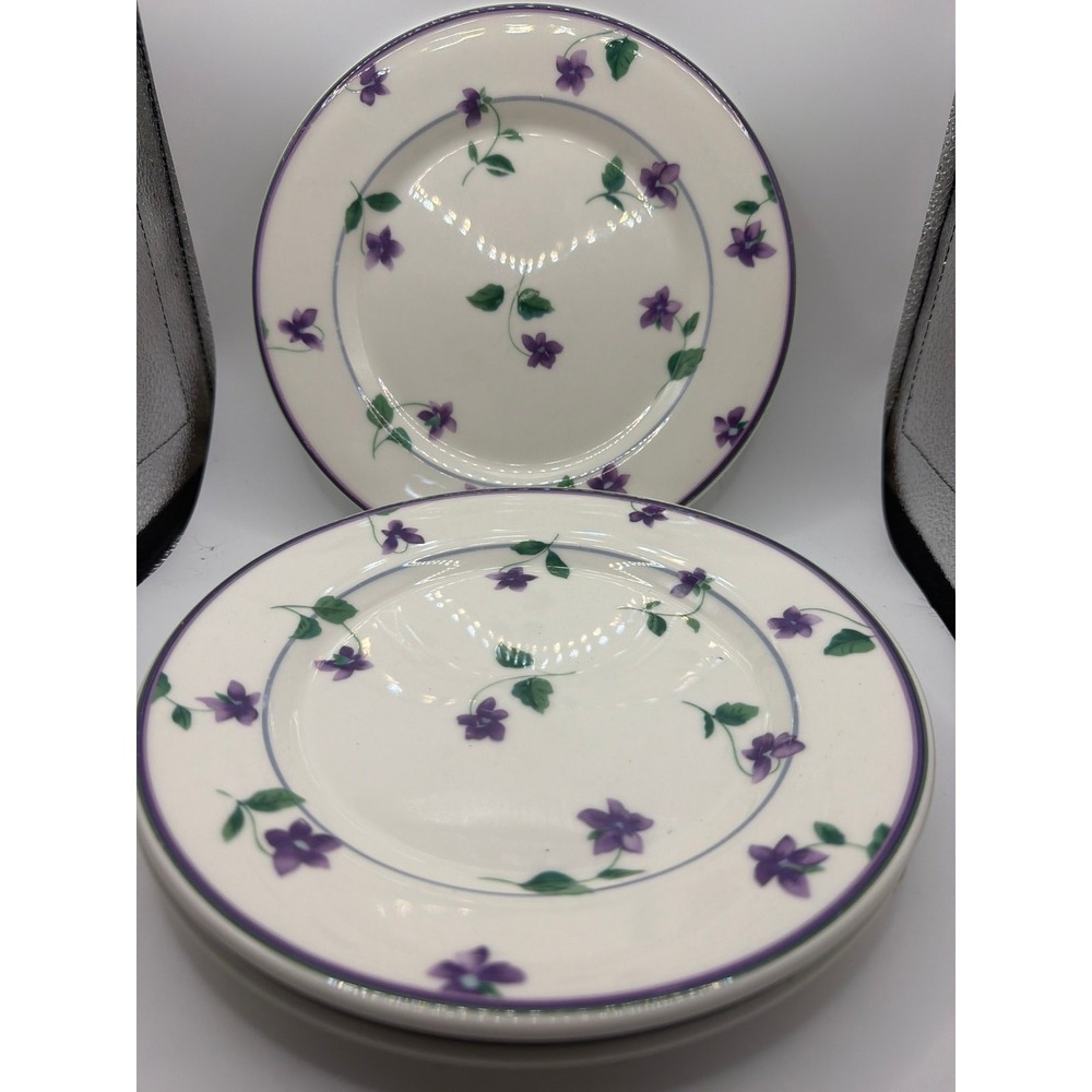 3 WAVERLY GARDEN ROOM SWEET VIOLET SALAD PLATES